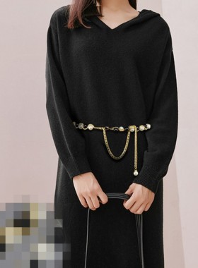 1.6厘米金属装饰腰带优雅淑女