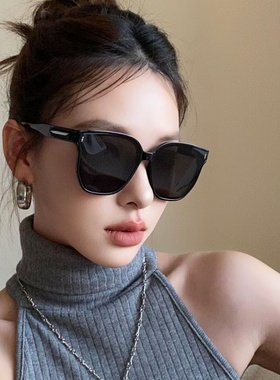 2025新款大脸显瘦太阳镜女夏防晒防紫外线黑色眼镜拍照大框UV400