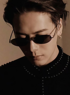 无框墨镜男女高级感老钱风凹造型