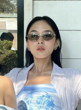椭圆高级感眼镜太阳镜辣妹甜酷
