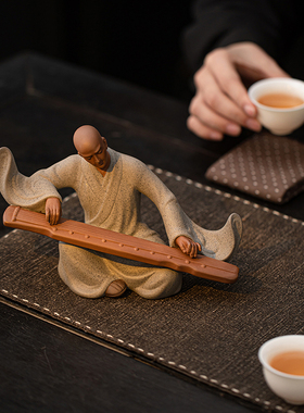 小和尚中式禅意摆件家居陶瓷沙弥工艺品茶几茶室氛围感装饰品