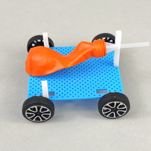 反冲力气球小车教具小学五年级科学实验 科技小制作diy 创意发明 - 图1