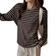 馨之凝条纹圆领长袖T恤