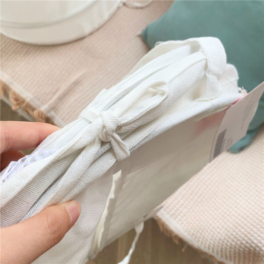 Foldable storage basket for household use ~ white cotton cloth