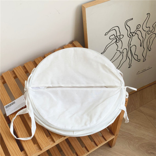 Foldable storage basket for household use ~ white cotton cloth