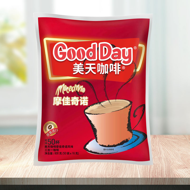 印尼进口Good Day美天好日子咖啡摩卡速溶三合一咖啡袋装50杯800g-图0