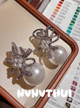 珠宝 鎏光渐变紫幻彩蝴蝶耳环 晚宴高定 山茶花闪钻耳坠 组合