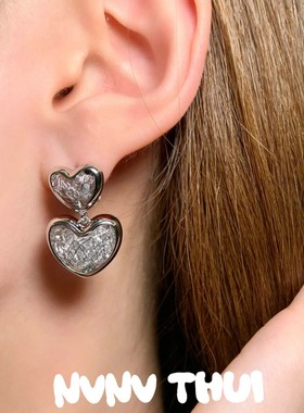 珠宝 晶灵闪耀吊灯流苏耳环 宴会高定 繁花闪钻水滴长耳坠 组合