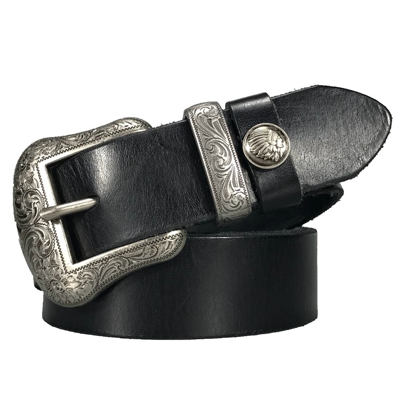复古皮带针扣唐草雕花装饰男女真皮腰带头层牛皮黑色潮流小众设计,淘宝优惠券,粉丝福利购,淘宝优惠卷