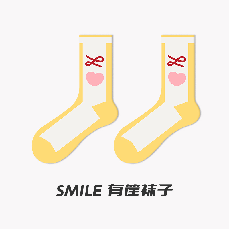 smile有筐袜子原创多巴胺爱心潮袜INS新长袜女新款街头高街潮中筒 - 图3