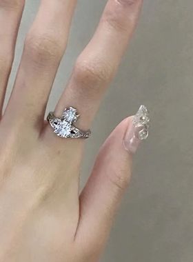 西太后戒指满钻锆石土星高级设计感食指指环开口戒可调节2023新款