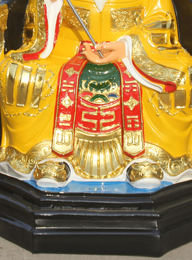 厂家直销寺庙树脂贴金彩绘