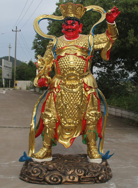 寺庙玻璃钢贴金彩绘天王殿佛像