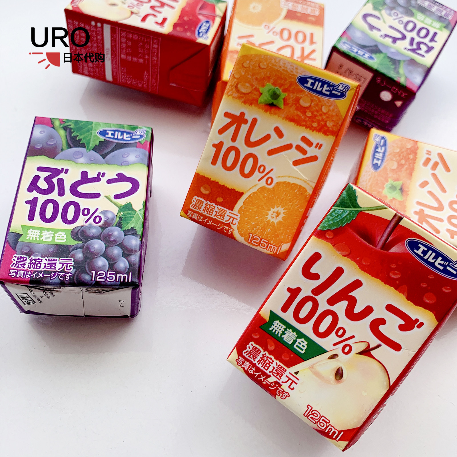 日本ELBEE艾比尔浓缩还原无添加儿童果汁饮料巨峰葡萄苹果橙子味