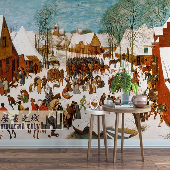 欧式荷兰油画墙纸壁画欧洲尼德兰革命战争士兵壁布古典人物画背景 - 图2