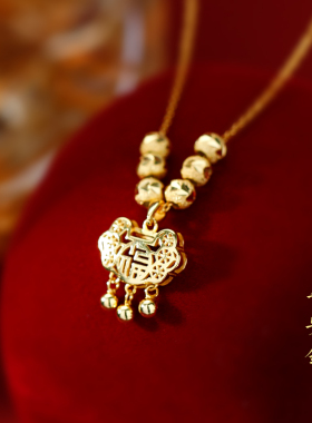 925纯银平安锁项链长命锁颈链