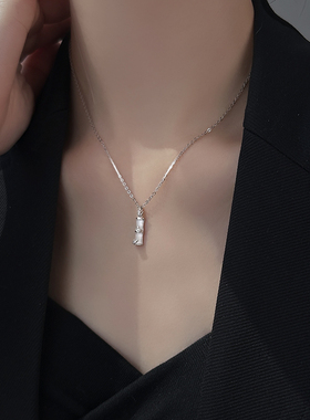 银奥999纯银十字链猫眼石项链