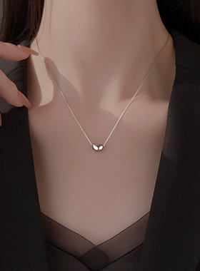 银奥925纯银盒子链相思豆项链