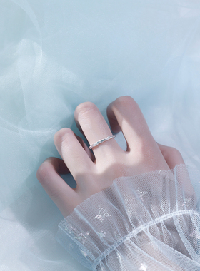 925纯银闺蜜戒指女时尚个性一对韩版简约姐妹食指戒网红ins潮尾戒