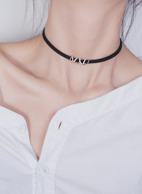 纯银choker项链颈链女夏季项圈