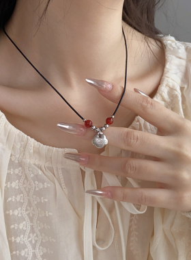 银奥女999纯银空心小胖福项链