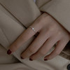 Sterling silver four-leaf clover open adjustable ring