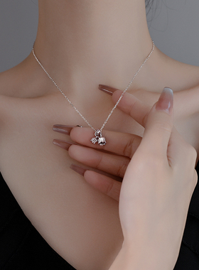 银奥999足银女铃兰花项链