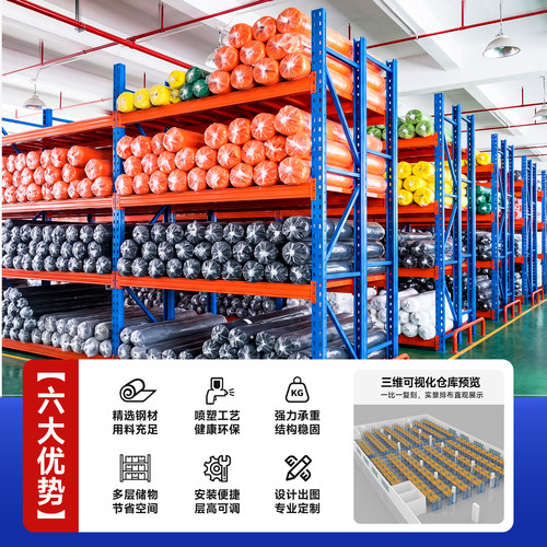 皇球重型货架大型仓库布卷库房加厚布匹布料展示架仓储面料钢 - 图1