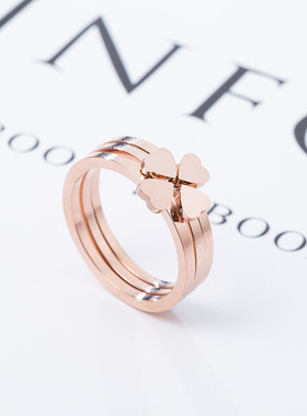 2019新款钛钢玫瑰金一款多用戒指