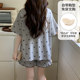 Summer modal short sleeve padded pajama set for women