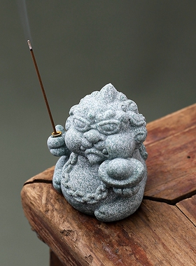 青砂石元宝貔貅工艺品茶宠灵兽玩偶可爱书桌摆件神兽乔迁生财进宝