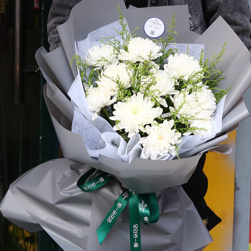 清明节菊花鲜花束祭祀追悼奠仪上坟扫墓花圈葬礼同城速递成都市 - 图0