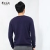 Ordos quý ông giản dị V-cổ dày áo len nam áo len cashmere - Áo len Cashmere áo sơ mi nam trung niên Áo len Cashmere