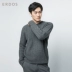 ERDOS màu rắn xoắn dày cashmere cổ tròn áo len nam áo thun - Áo len Cashmere