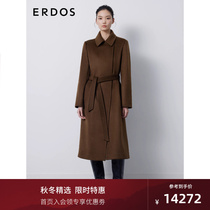 (COLD AND THICK) ERDOS PURE CASHMERE SWEATER Great Coat Woman 23 Winter New Pink Water Corrugated Double Coat Long jacket