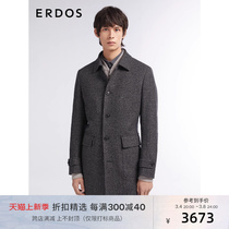 ERDOS autumn winter mens turn in the middle of the long line of gge coat pure wool coat business commute warm