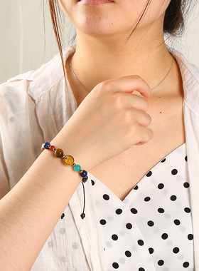 宇宙太阳系八大行星编织串珠手链