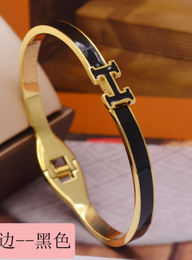 钛钢滴油玫瑰金红色弹簧手饰品