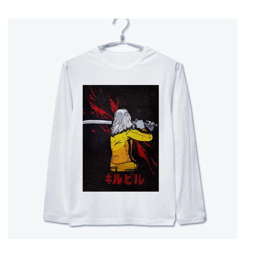 昆汀kill bill杀死比尔亚文化电影趣味拼接袖男女长袖T恤 - 图2