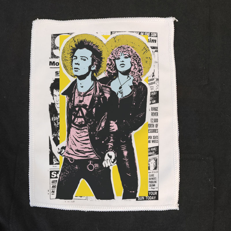 sex pistols sid nancy diy印花柔软桃皮绒布贴包包衣服装饰配件 - 图2