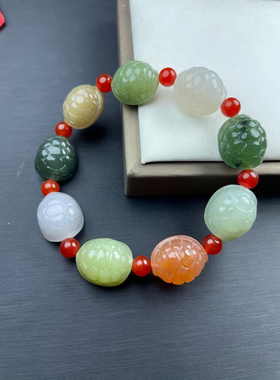 和田玉多宝富甲一方龟壳手链手串