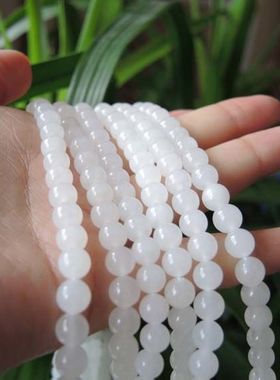 天然新疆一级白和田玉白玉108颗手串手链项链