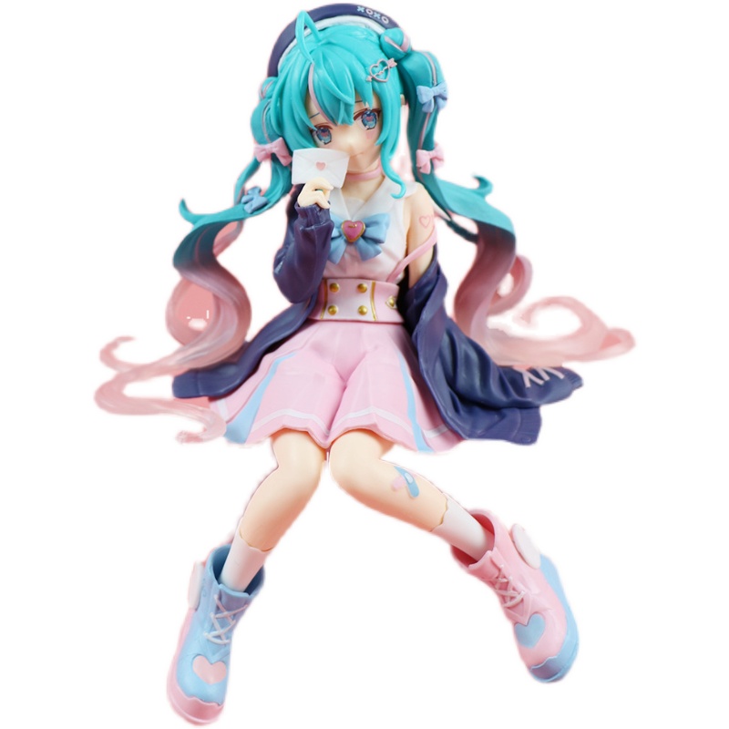 初音手办二次元美少女未来摆件初音压泡面坐姿手办模型景品摆件-图3