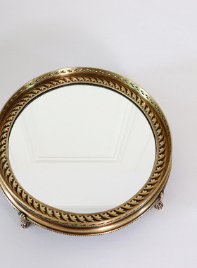 费灵家居进口铜制边框茶盘化妆品