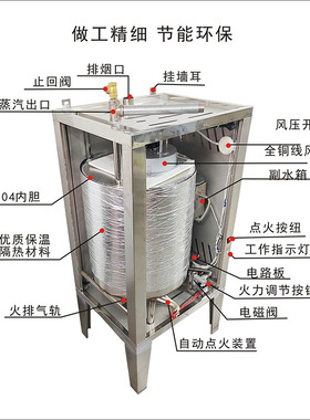 商用燃气蒸汽发生器煮豆浆节能蒸气机酿酒豆制品蒸汽锅炉蒸馒头快