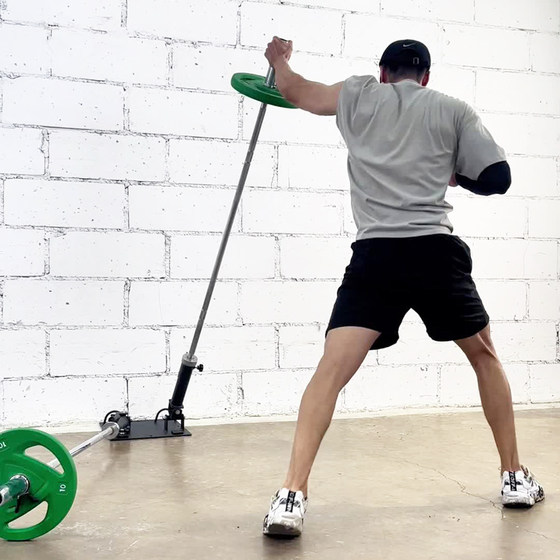 Barbell core training single and double barrel deadlift gun mount mine