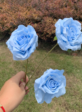 仿真绢布花餐桌玫瑰单支