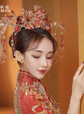 锦钰新娘花朵琉璃复古发饰套装