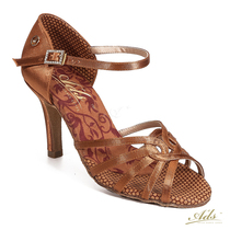 Upgraded version ADS female Latin dance shoes professional cone heel national standard dance rumba 8 5cm adults high heel Latin shoes Soft bottom