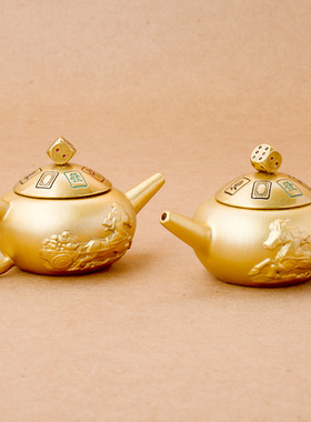 黄铜把把壶（胡）转转手把件摆件把把壶可旋转解压神器马上胡